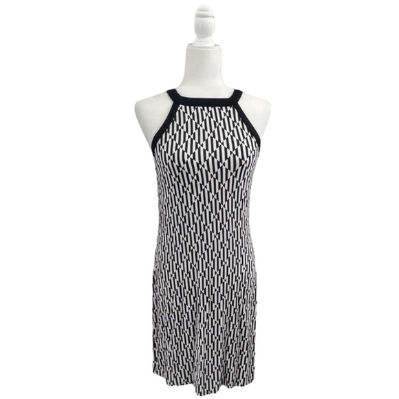 Tart Black & White Geometric Print Sleeveless Dress - Size Medium - Picture 1 of 14